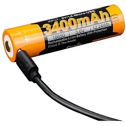 Акумулятор Fenix 18650 (3400 mAh) micro usb зарядка - мініатюра 4