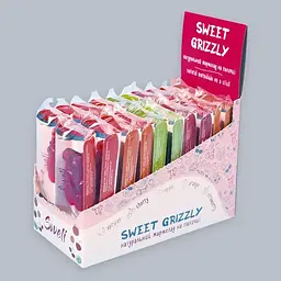 Набір шоубокс Асорті Мармелад на паличці Sweli Sweet grizzly 20 шт (5 смаківх4 шт)(апельсин, абрикос, вишня, полуниця, яблуко) - мініатюра 2