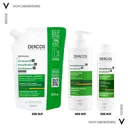 Дерматологічний шампунь Vichy Dercos Anti-Pelliculaire Anti-Dandruff Проти лупи для сухого волосся 500 мл - мініатюра 5