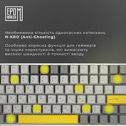 Клавіатура Epomaker EP84 Wisteria Linear White механічна бездротова (EP84-W-WL) - мініатюра 14