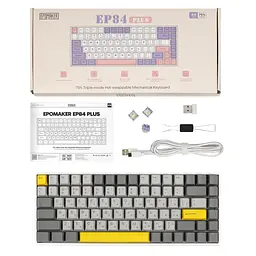 Клавіатура Epomaker EP84 Wisteria Linear White механічна бездротова (EP84-W-WL) - мініатюра 2