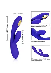Вібратор-кролик CalExotics Impulse Estim Dual Wand 21.5 см фіолетовий - мініатюра 3