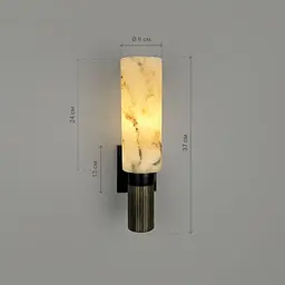Стильне бра з мармуровим плафоном у корпусі 37х10х16 см Line F Арт. WSC15-130*340 Stone - мініатюра 7