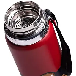 Термос Vacuum Sports 1 л з датчиком температури та ситечком, червоний Yiwu HP-14-30R - мініатюра 5