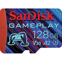 Карта пам'яті SanDisk 128GB microSD class 10 UHS-I U3 V30 A2 GamePlay (SDSQXAA-128G-GN6XN) - мініатюра 1