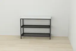 Банкетка універсальна Ferrum-decor Слайм 45x63x26 чорний ДСП Білий 16мм (FRD-104070) - мініатюра 3