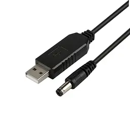 Кабель живлення LDO-888 USB - DC (M/M), 5.5х2.1 мм, 12V, 1 м, Чорний (8612233355561)