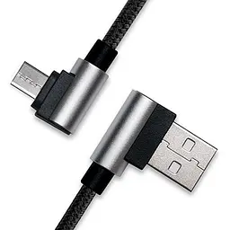 Дата кабель USB 2.0 AM to Micro 5P 1.0m Premium black REAL-EL (EL123500031) - мініатюра 2