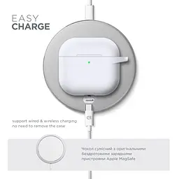 Силіконовий чохол для навушників Apple AirPods 4, Hang Case, білий, ультратонкий захисний кейс товщиною 2 мм, захист від подряпин, пилу та ударів, компактний, з карабіном для кріплення, ArmorStandart (ARM81295) - мініатюра 7