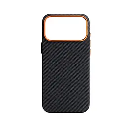 Карбоновый чехол для Apple iPhone 17 Pro Max, LikeCarbon2 SE MagCase, черный, тонкий защитный чехол-панель из поликарбоната с магнитами N52, MagSafe, противоударный, совместим с беспроводной зарядкой, приподнятые края для защиты камеры