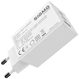 Зарядний пристрій Sigma 2xUSB-C PD65 Вт + 1xUSB QC3.0 GaN X-power PS65-01 білий (4827798637715) - мініатюра 10