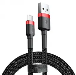 Кабель Baseus Cafule Series Cable USB to Type-C 3A 0.5m CATKLF-A91 Black-Red