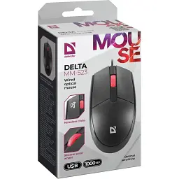 Комп'ютерна мишка Defender Delta MM-523 3кн.,1000dpi безшумна чорна (52523)
