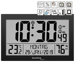 Годинник настінний Technoline WS8016 Black (WS8016 schwarz) - мініатюра 2