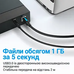 Кабель Vention COOBD USB 3.0 Type-A - Type-B 0,5 м чорний (COOBD) - мініатюра 9
