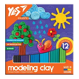 Пластилін Yes Erudite, 12 кольорів, 240 г, 540560