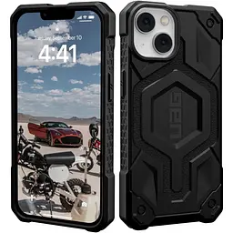 Оригінальний протиударний чохол UAG Monarch MagSafe для iPhone 13 / 14 (6.1") Black Leather (114028114040) - мініатюра 10