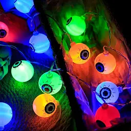 Гирлянда на Хэллоуин Глаза 10 led 150 см 4 см разноцветная