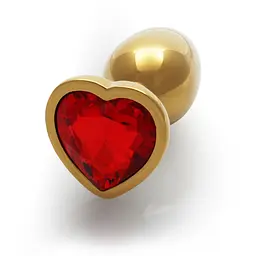 Металева анальна пробка з кристалом Ouch! Heart Gem - розмір S - мініатюра 4