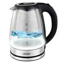 Скляний електрочайник Mesko MS 1307 (1,8 л, 1500 Вт) з LED-підсвіткою, чорний