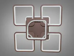 Люстра стельова LED Diasha 8060/4+1CF, 150W, 4100K, коричневий метал, сучасний стиль для ванної кімнати - мініатюра 8