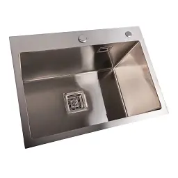 Кухонна мийка Platinum Handmade з нержавіючої сталі з підставкою для ножів 1.5 мм прямокутна 60x50 см - мініатюра 3