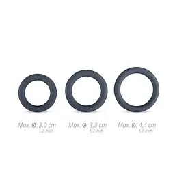 Набір ерекційних кілець Boners 3-Piece Cock Ring Set 3 шт. сірий - мініатюра 4