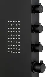 Душова панель Corsan Duo black LED з термостатом A777TBLLED, Чорний матовий - мініатюра 3