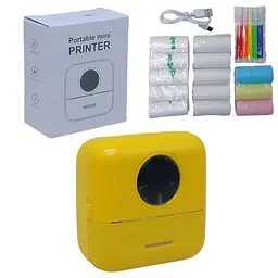 Термопринтер "Tiny Print" (чорно-білий колір друку), жовтий