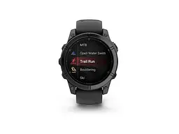 Смарт-годинник Garmin Fenix E 47mm AMOLED Slate Gray Steel with Black Silicone Band (010-03025-03/01) - мініатюра 6
