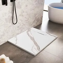Душовий піддон Rea Bazalt 90x90 carrara white REA-K7002, Мармур - мініатюра 2