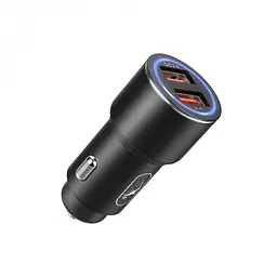 Автомобільний зарядний пристрій SkyDolphin SZ15 Aluminium QC3.0 (2USB, 2.4A) Black (AZP-000087) - мініатюра 4
