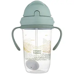 Кружка непроливайка Canpol babies Mountains з трубочкою та обтяжувачем 270 мл сіра (56/620_gre) - мініатюра 2