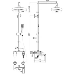 Душова система TOPAZ BARTS-TB 07102-H36-S - мініатюра 5