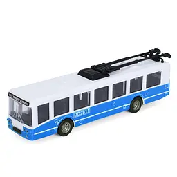 Іграшковий інерційний тролейбус 6336(Blue) гумові колеса, 17 см - мініатюра 3