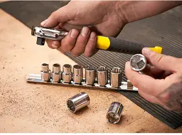 Тріскачка з головками Stanley квадрат 3/8 " 72 pубці крок 5* + 10 торцевих головок (STMT82670-0) - мініатюра 5
