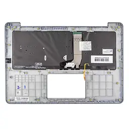 Верхня кришка для Asus A411 F411 K410 S401 X411 S410, (Сірий, топкейс+клавіатура з підсвічуванням, Оригінал) - мініатюра 2