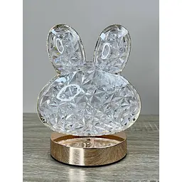 Дитяча LED-лампа нічник Bunny PC-8206 акумуляторна декоративна з кришталевим ефектом і сенсорним керуванням 3 режими