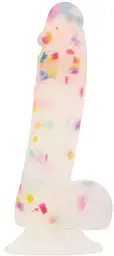 Фалоімітатор з конфетті ADDICTION - PARTY MARTY 7.5″ - FROST & CONFETTI, 19 см, силікон