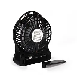 Вентилятор настільний акумуляторний 18650 USB діаметр 10см Portable Fan Mini чорний - мініатюра 3