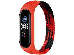 Ремінець BeCover Elastic Nylon Style для Xiaomi Mi Smart Band 5 / Mi Smart Band 6 (Size S) Black-Red (706135)