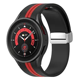 Ремінець для Samsung Galaxy Watch 5 40mm - чорно-червоний ширина кріплення 20мм силікон Watchbands Cls-line (W16-3WB99746341) - мініатюра 2