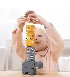 Дерев'яний конструктор Друзі лісових тварин Melissa & Doug Blockables Woodland Friends 16 деталей від 2 років (SKU-198) - мініатюра 3