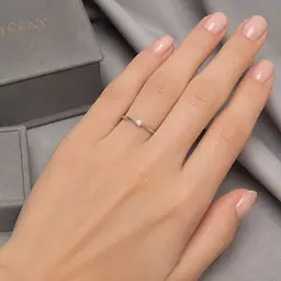 Кільце з білого золота з діамантом К-0738 15.5 - мініатюра 7