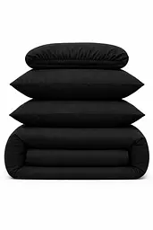 Комплект наволочок Ecotton 70х70 см фланель із бавовни Black чорний (24697) - мініатюра 2