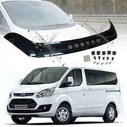 Дефлектор капоту мухобійка для Ford Transit Tourneo Custom 2012-2018 Євро Кріплення (Vip Tuning) FR46