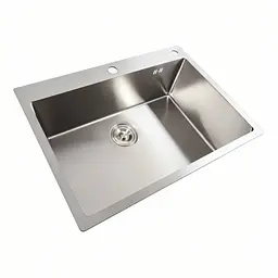 Кухонна мийка Platinum Handmade 70x50 нержавійка (сифон круглий, 3,0/0,8), Нержавіюча сталь - мініатюра 2