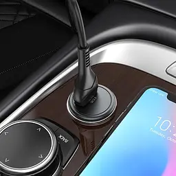 Адаптер автомобільний алюмінієвий HOCO Z43 Mighty + кабель Micro USB 18W чорний - мініатюра 6