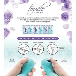 Вібратор-кролик Touch by Swan Duo Purple - мініатюра 8