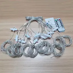 Гірлянда штора LED Star Sun Lamp великі краплі роси 3х2.5 метра 200 LED RGB з пультом - мініатюра 7